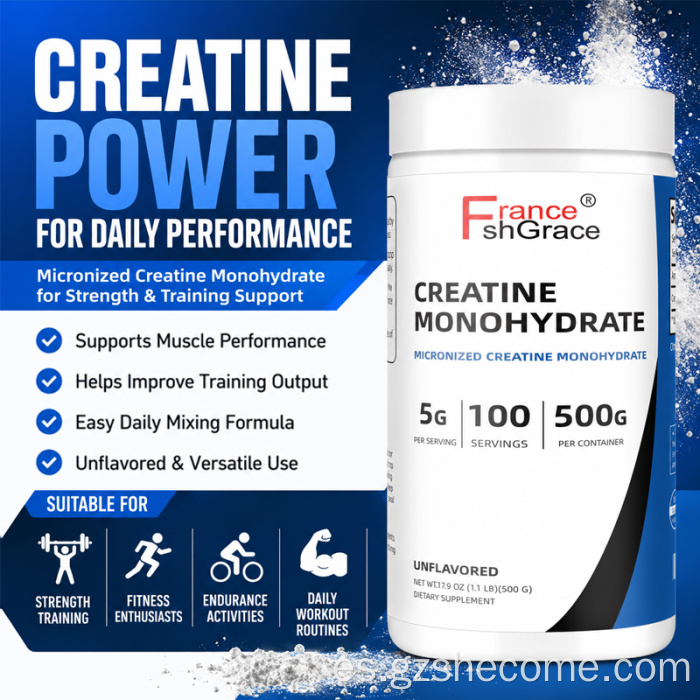 Suplemento de monohidrato de creatina Shecome Crecimiento muscular